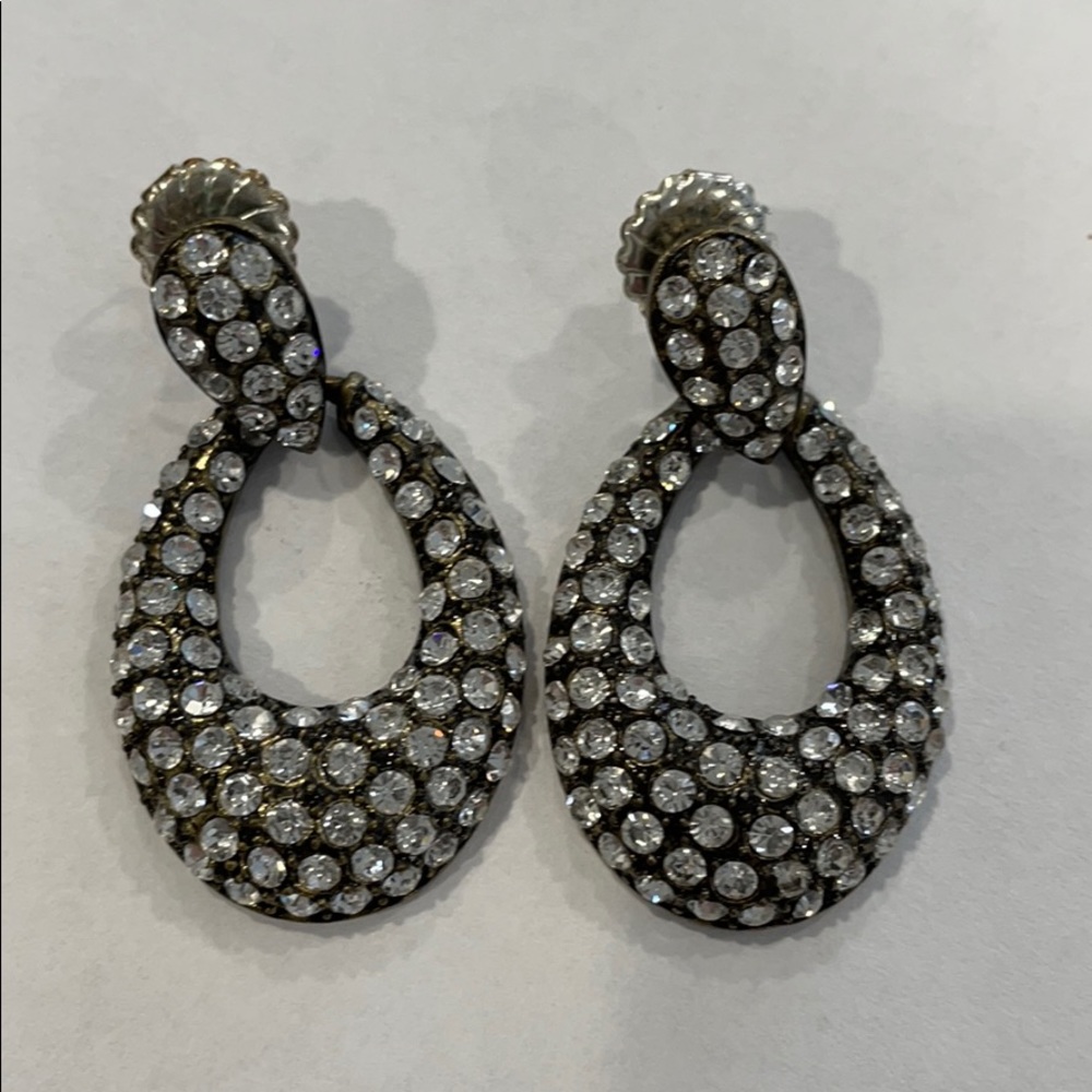 Gorgeous cubic z oxidized black diamond earrings